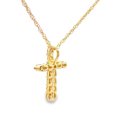 .11ct Diamond Cross Religious Pendant 14KT Yellow Gold Bids.com