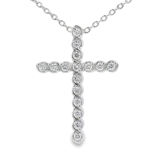 .50ct Cross Religious Pendant Sterling Silver Bids.com