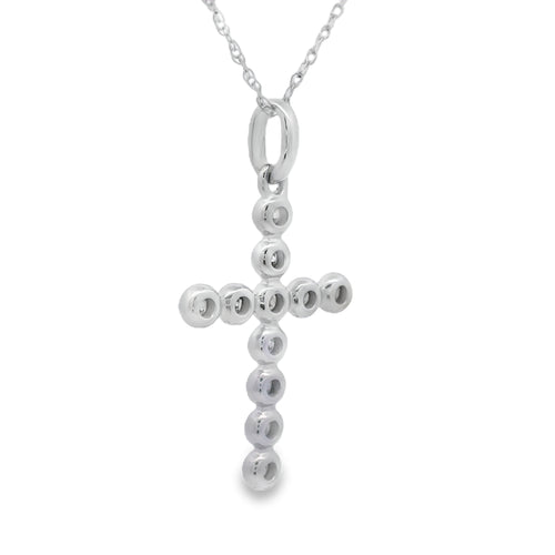 .12ct Diamond Cross Religious Pendant 14KT White Gold Bids.com