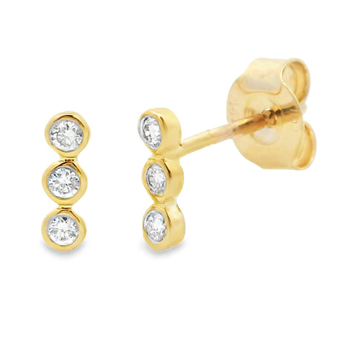 .09ct Diamond Diamond Dangle Earrings 14KT Yellow Gold Bids.com