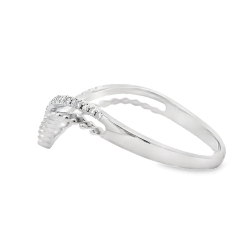 .09ct Diamond Fashion band rings 10KT White Gold Bids.com