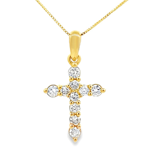 .23ct Diamond Cross Religious Pendant 14KT Yellow Gold Bids.com