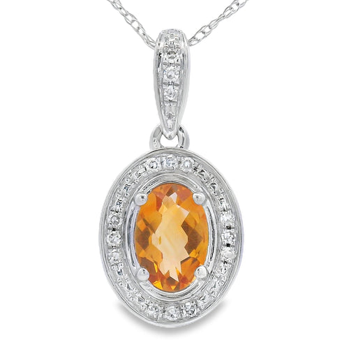 .48ct Citrine Diamond Fashion Pendants 10KT White Gold Bids.com