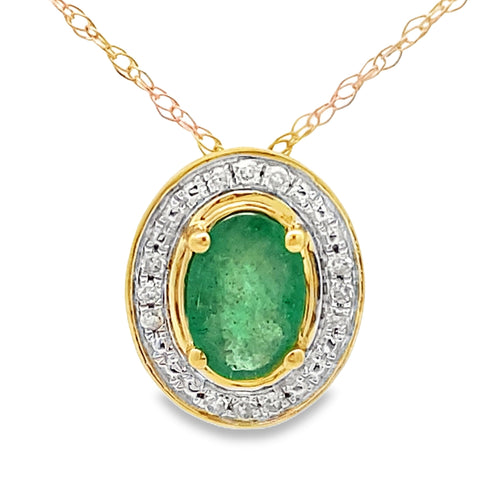 .46ct Emerald Diamond Fashion Pendants 10KT Yellow Gold Bids.com