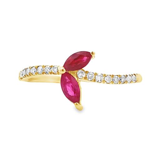 .35ct Ruby Diamond Ring 14KT Yellow Gold Bids.com