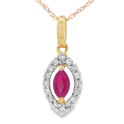 .26ct Ruby Diamond Fashion Pendants 10KT Yellow Gold Bids.com