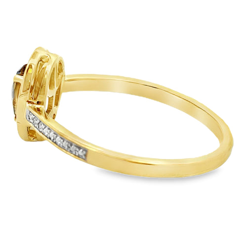 .46ct Quartz Diamond Ring 10KT Yellow Gold Bids.com