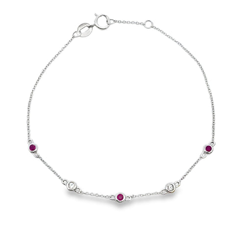 .17ct Ruby Diamond Bracelet 14KT White Gold Bids.com