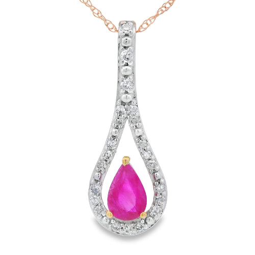 .48ct Ruby Diamond Fashion Pendants 10KT Yellow Gold Bids.com