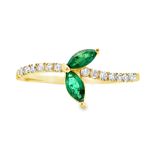 .29ct Emerald Diamond Ring 14KT Yellow Gold Bids.com
