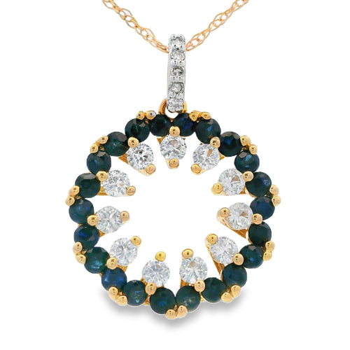 .10ct Sapphire Fashion Pendants 10KT Yellow Gold Bids.com