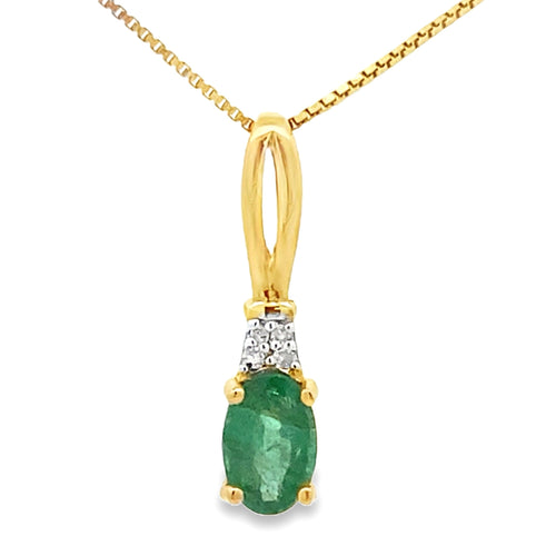 .25ct Emerald Diamond Fashion Pendants 10KT Yellow Gold Bids.com