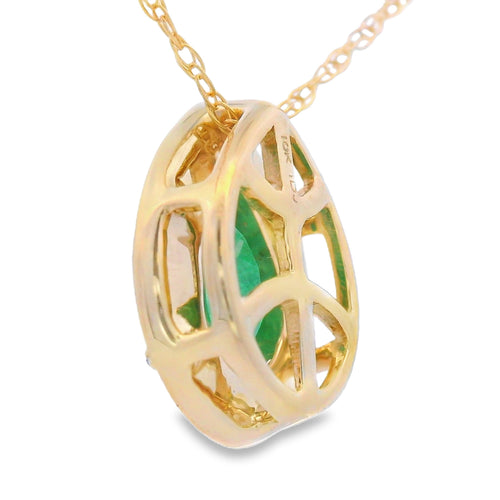 .41ct Emerald Diamond Fashion Pendants 10KT Yellow Gold Bids.com