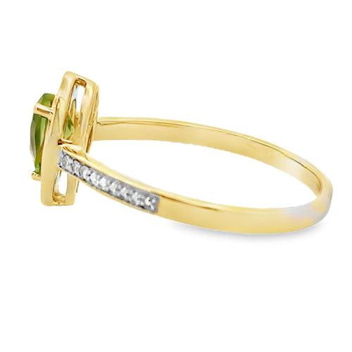 .50ct Peridot Diamond Ring 10KT Yellow Gold Bids.com