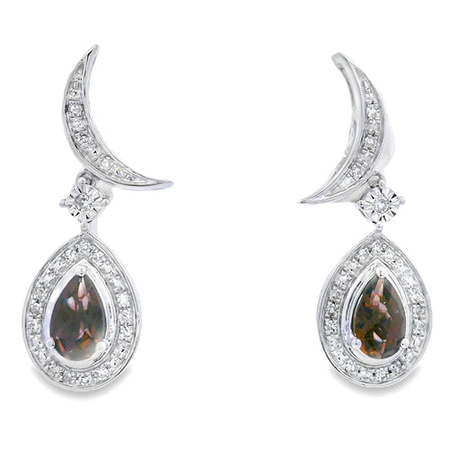 .47ct Quartz Diamond Dangle Earrings 10KT White Gold Bids.com