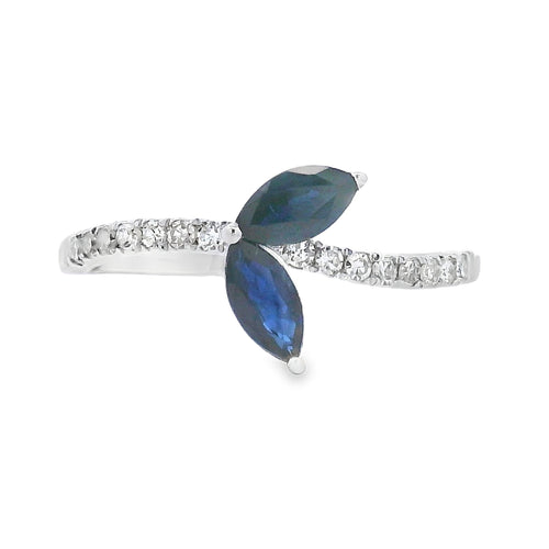 .36ct Sapphire Diamond Ring 14KT White Gold Bids.com