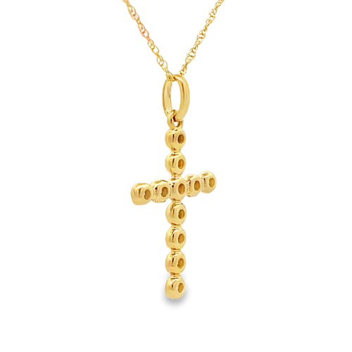.09ct Diamond Cross Religious Pendant 14KT Yellow Gold Bids.com
