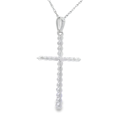 .21ct Diamond Cross Religious Pendant 14KT White Gold Bids.com