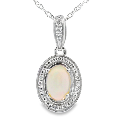 .04ct Opal Diamond Fashion Pendants 10KT White Gold Bids.com