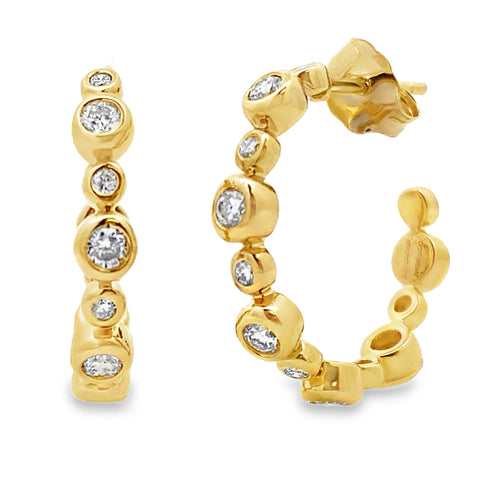 .50ct Hoop Earrings Gold plated Sterling Silver Bids.com
