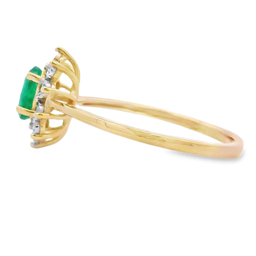 .43ct Emerald Diamond Ring 10KT Yellow Gold Bids.com