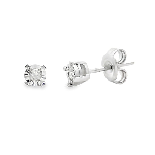 .10ct Diamond Stud Earrings Sterling Silver Bids.com