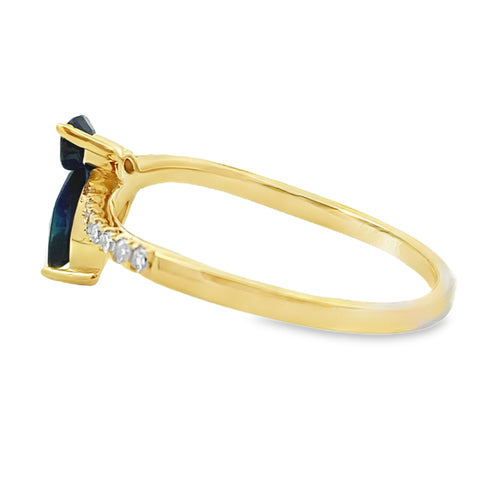 .36ct Sapphire Diamond Ring 14KT Yellow Gold Bids.com