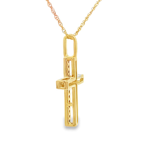 .07ct Diamond Cross Religious Pendant 10KT Yellow Gold Bids.com