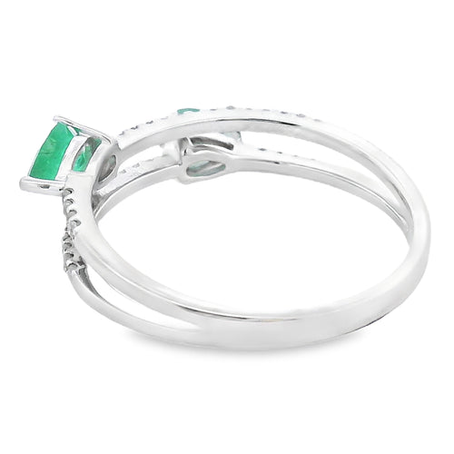 .50ct Emerald Diamond Ring 14KT White Gold Bids.com