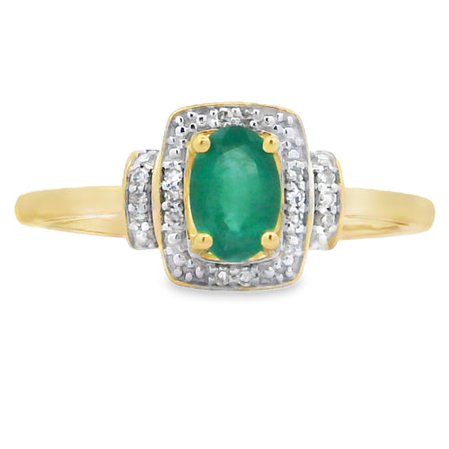 .45ct Emerald Diamond Ring 10KT Yellow Gold Bids.com
