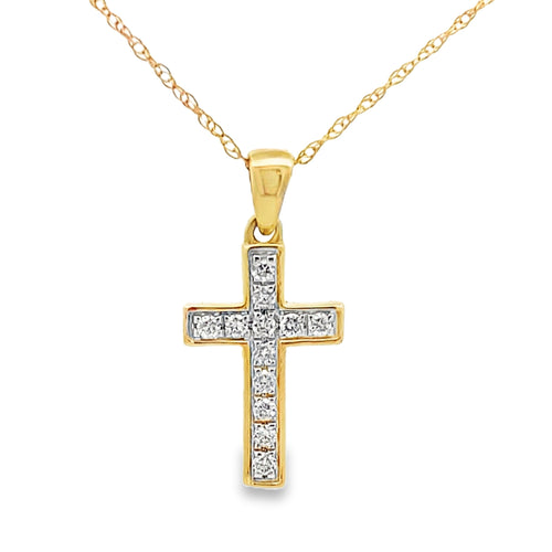 .12ct Diamond Cross Religious Pendant 14KT Yellow Gold Bids.com