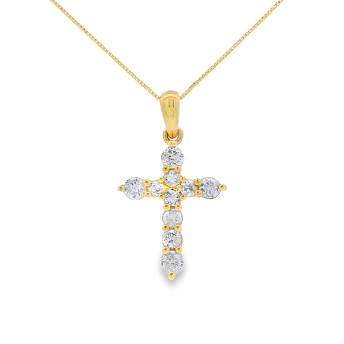 .30ct Diamond Cross Religious Pendant 14KT Yellow Gold Bids.com