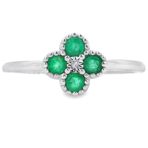.15ct Emerald Diamond Ring 10KT White Gold Bids.com