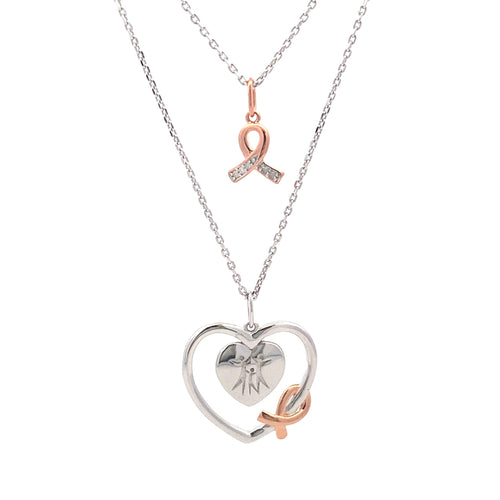 .02ct Diamond Heart Love Pendant Sterling Silver Bids.com