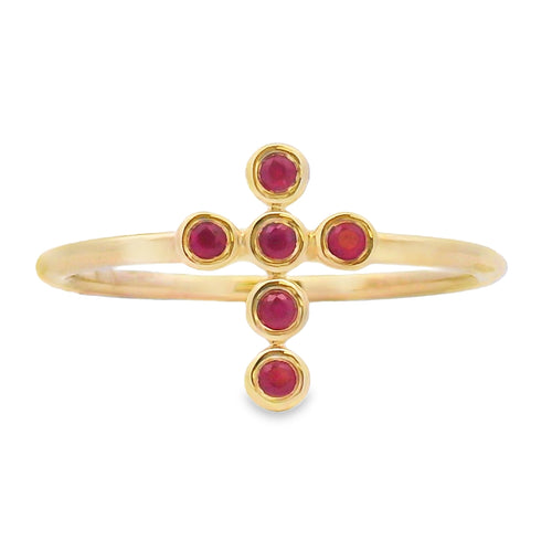 .12ct Ruby Cross Ring 14KT Yellow Gold Bids.com