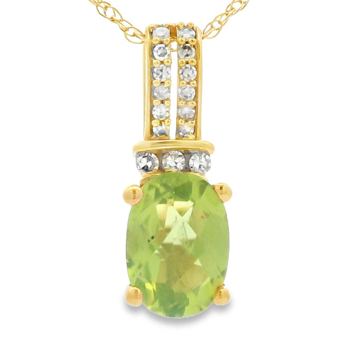 .37ct Peridot Diamond Fashion Pendants 10KT Yellow Gold Bids.com