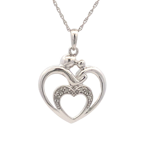 .10ct Diamond Heart Love Pendant Sterling Silver Bids.com