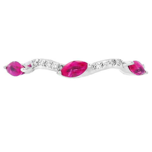 .21ct Ruby Diamond stackable band set 14KT White Gold Bids.com