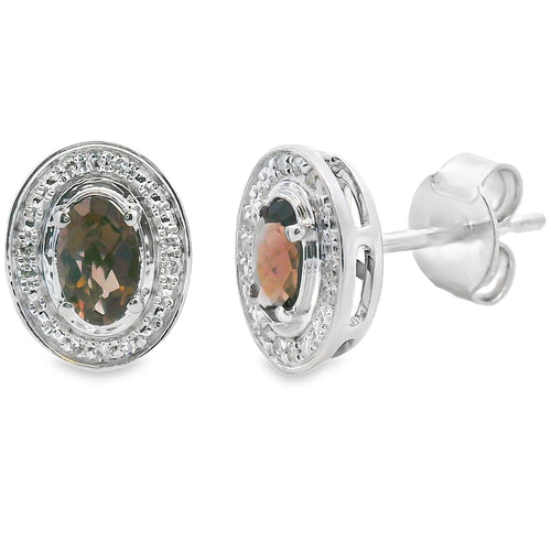 .45ct Quartz Diamond Earrings 10KT White Gold Bids.com