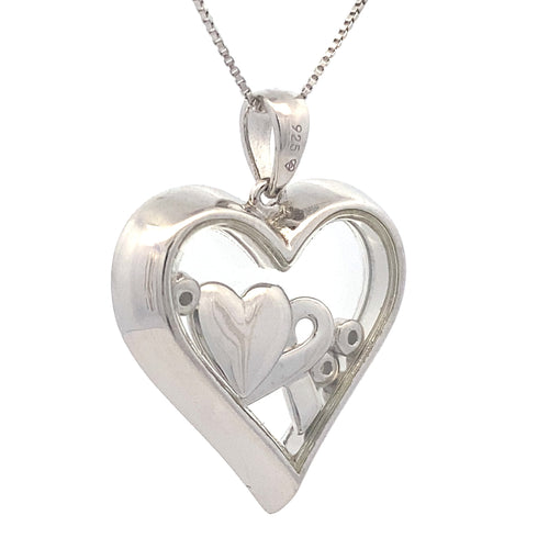 .02ct Diamond Heart Love Pendant Sterling Silver Bids.com