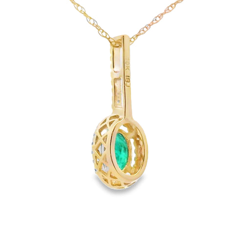 .46ct Emerald Diamond Fashion Pendants 10KT Yellow Gold Bids.com