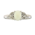 .01ct Opal Diamond Ring 10KT White Gold