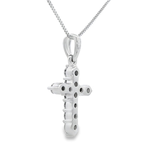 .23ct Diamond Cross Religious Pendant 14KT White Gold Bids.com