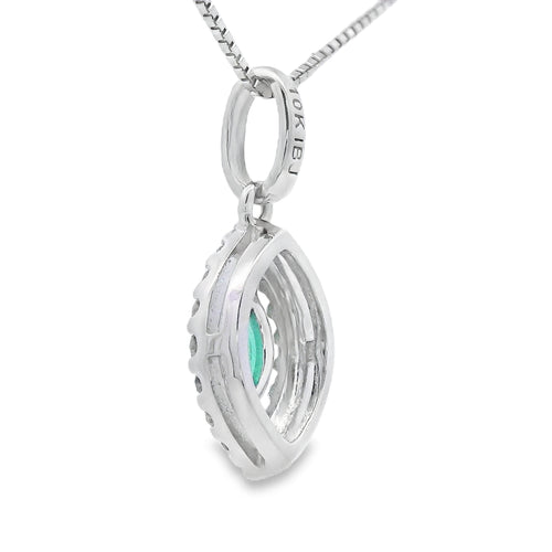 .21ct Emerald Diamond Fashion Pendants 10KT White Gold Bids.com