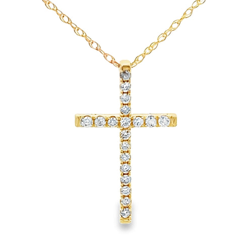 .11ct Diamond Cross Religious Pendant 14KT Yellow Gold Bids.com