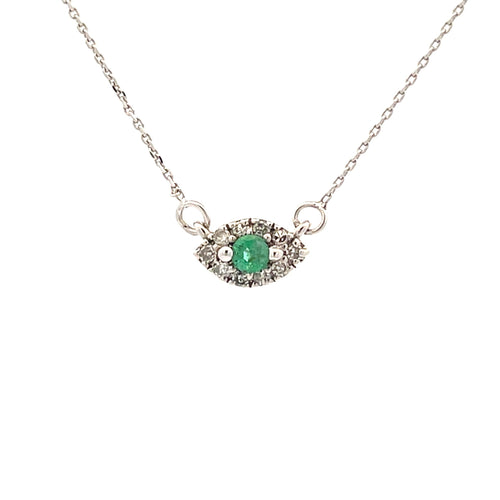 .12ct Emerald Diamond Fashion Pendants 14KT White Gold Bids.com