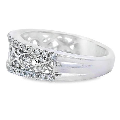 .50ct Diamond Fashion band rings 10KT White Gold Bids.com