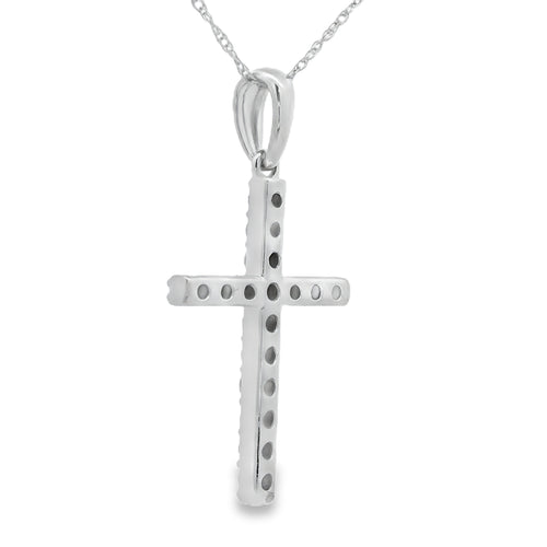 .45ct Diamond Cross Religious Pendant 14KT White Gold Bids.com