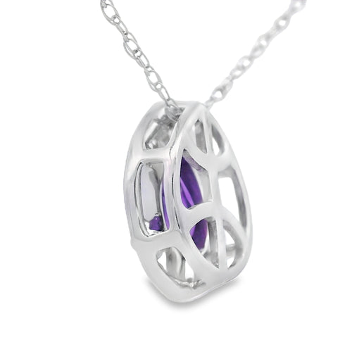 .37ct Amethyst Diamond Fashion Pendants 10KT White Gold Bids.com