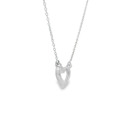 .03ct Diamond Heart Love Pendant 14KT White Gold Bids.com
